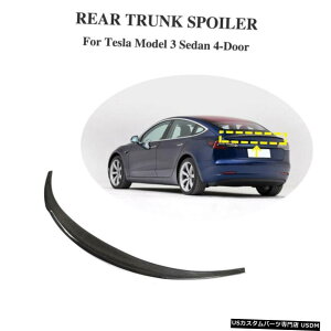 GAp[c J[{t@Co[AgNX|C[u[gECOtBbĝ߂̃eXf3Z_2016N2020N Carbon Fiber Rear Trunk Spoiler Boot Wing Fit For Tesla Model 3 Sedan 2016-2020