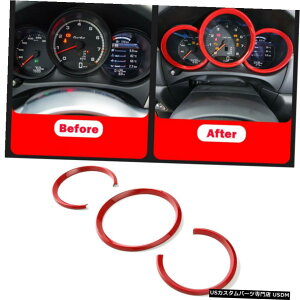 GAp[c |VFE}Ĵ߂2014-2020 ABSbh_bV{[h̃[^[OJo[gXebJ[3 for Porsche Macan 2014-2020 ABS Red Dashboard Meter Ring Cover Trim Decal 3pcs