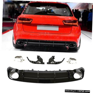 GAp[c GL][Xg}t[̃qgƃAEfBA6 SLINE S6ɂĂ15-18Aop[fBt[U[` For Audi A6 Sline S6 15-18 Rear Bumper Diffuser Chin With Exhaust Muffler Tips