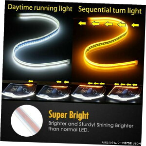 GAp[c 2PCS 30CMI[gLEDXgbvCgsĂVOiEXCb`obNCWP[^Ԃ 2PCS 30CM Auto LED Strip Turn Signal Switchback Indicator Daytime Running Lights