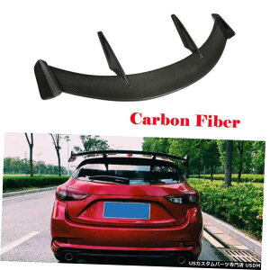 GAp[c J[{A[VO[tX|C[EBhEEBÔ߂Ƀ}c_3ANZnb`obN14-19 Carbon Rear Racing Roof Spoiler Window Wing For Mazda 3 Axela Hatchback 14-19