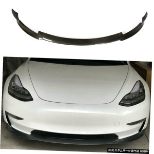 GAp[c eXf3Z_2016N2018Ntgop[bvX|C[J[{t@Co[̂߂ɃtBbg Fit For Tesla Model 3 Sedan 2016-2018 Front Bumper Lip Spoiler Carbon Fiber