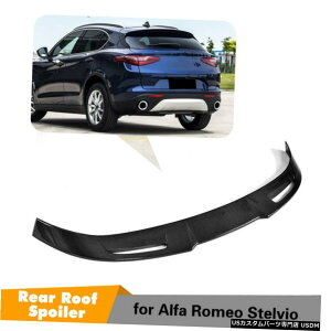 �G�A���p�[�c ���A���[�t�X�|�C���[�E�C���O�J�[�{���t�@�C�o�[�̂��߂ɃA���t�@�����I�X�e�����B�I2017-2018�t�@�N�g���[ Rear Roof Spoiler Wing Carbon Fiber For Alfa Romeo Stelvio 2017-2018 Factory