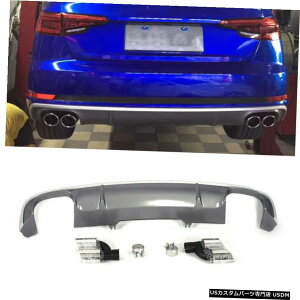 GAp[c Aop[fBt[U[t}t[̃qgtBbĝ߂̃AEfBA4 SLINEZ_2016N2017N Rear Bumper Diffuser With Muffler Tips Fit For Audi A4 Sline Sedan 2016-2017