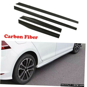 エアロパーツ カーボンサイドスカート成形トリムボディキットVW Golf7 MK7 MK7.5 GTI R 14-18 Carbon Side Skirts Moulding Trims Body Kit For VW Golf7 MK7 MK7.5 GTI R 14-18