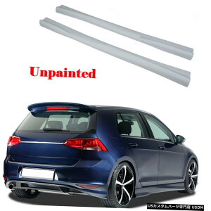 GAp[c 2PCSJ[TChXJ[gbv{fBLbgVWSt7 MK7 VII 14-17O[ 2PCS Car Side Skirts Extension Lip Body Kit For VW Golf 7 MK7 VII 14-17 Gray