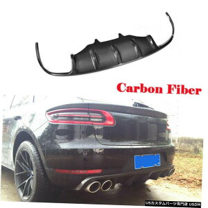 GAp[c Yf@ۂ̎Ԃ̃Aop[fBt[U[bvtBbĝ߂̃|VFE}J2014-2020 Carbon Fiber Auto Car Rear Bumper Diffuser Lip Fit For Porsche Macan 2014-2020