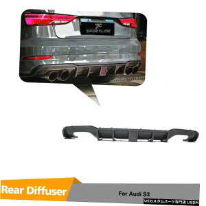 GAp[c J[{t@Co[Aop[fBt[U[bvtLEDCĝ߂ɃAEfBA3 SLINE S3 17-20 Carbon Fiber Rear Bumper Diffuser Lip With LED Light For Audi A3 Sline S3 17-20