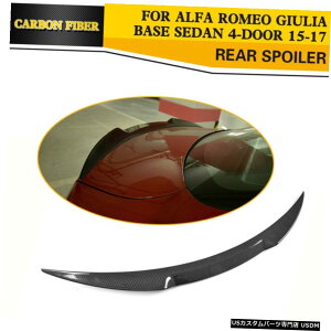GAp[c J[{t@Co[AgNbhX|C[ECOtBbĝ߂̃At@IWA2015N2017N Carbon Fiber Rear Trunk Lid Spoiler Wing Fit For Alfa Romeo Giulia 2015-201