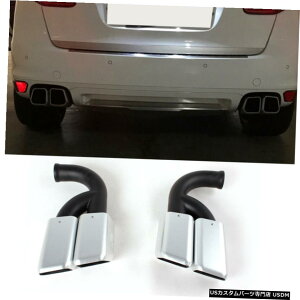 GAp[c |VFJCGV6 11-14XeX|̂߂̍L̔rC̃qg}t[GhtBbg Square Exhaust Tips Muffler End Fit for Porsche Cayenne V6 11-14 Stainless Steel