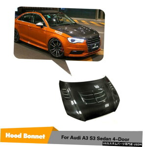 GAp[c AEfBA3 / S3 2013N2016N̎Ԃ̃tgt[h{lbgJo[{fBLbgJ[{t@Co[̂߂̓K Fit For Audi A3/S3 2013-2016 Car Front Hood Bonnet Cover Body Kit Carbon Fiber