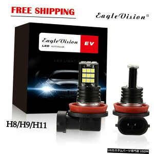 GAp[c jOvH8 H9 H11 LEDtHOv̋Lbg3030SMD 6000KzCgJ[hCrO H8 H9 H11 LED Fog Lights Bulbs Kits 3030SMD 6000K White Car Driving Running Lamp