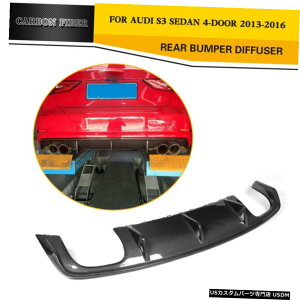 GAp[c AEfBS3pAop[fBt[U[bvX|C[tBbg13-16Z_4hAJ[{t@Co[ Rear Bumper Diffuser Lip Spoiler Fit for Audi S3 13-16 Sedan 4-Door Carbon Fiber