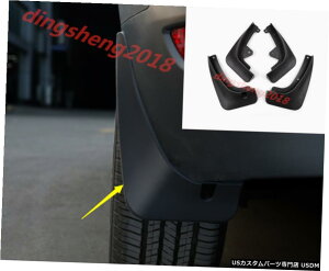 GAp[c }c_CX3 CX3 2017N2019NɂĂ4{ubNABSvX`bNDtbvXvbVK[hg 4PCS Black ABS Plastics Mud Flaps Splash Guard Trim For Mazda CX-3 CX3 2017-2019