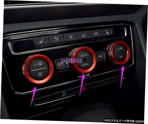 �G�A���p�[�c ���b�h�C���i�[�G�A�R����VW Teramont�A�g���X17-18���߂̃{�^���A�m�u�J�o�[�̃t�B�b�g�𒲐����܂� Red Inner Air Condition Adjust Button Knob Cover Fit For VW Teramont Atlas 17-18 �y���s�A���i�z
