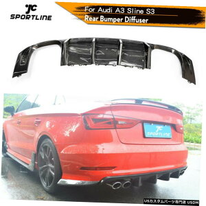 GAp[c J[{t@Co[Aop[fBt[U[bvX|C[̂߂ɃAEfBA3 S-LINE038; S3Z_14-16 Carbon Fiber Rear Bumper Diffuser Lip Spoiler For Audi A3 S-LINE S3 Sedan 14-16