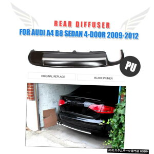 GAp[c AEfBA4 B8SLINEop[912ubNPÛ߂̃AfBt[U[̐OX|C[tBbg Rear Diffuser Lips Spoilers Fit for Audi A4 B8 Non-Sline Bumper 09-12 Black PU