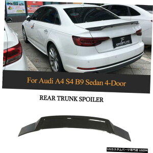 GAp[c J[{t@Co[AgNX|C[u[gECObv̂߂ɃAEfBA4 B9 / S4Z_2017N2019N Carbon Fiber Rear Trunk Spoiler Boot Wing Lip For Audi A4 B9/ S4 Sedan 2017-2019