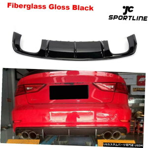 GAp[c FRP̂鍕Aop[fBt[U[bvNbh4̃qgɂĂ̓AEfBS3Z_201316 FRP Glossy Black Rear Bumper Diffuser Lip Quad 4 Tips For Audi S3 Sedan 2013-16