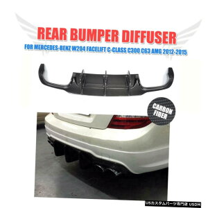 GAp[c ZfXW204 C63 AMGtFCXtgop[pJ[{t@Co[rbOtBAfBt[U[ Carbon Fiber Big Fins Rear Diffuser for Mercedes W204 C63 Facelift AMG Bumper