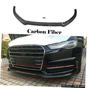 GAp[c AEfBA6 SLINE S6Z_pJ[{t@Co[tgop[bvX|C[Xvb^16-18 Carbon Fiber Front Bumper Lip Spoiler Splitter for Audi A6 SLINE S6 Sedan 16-18