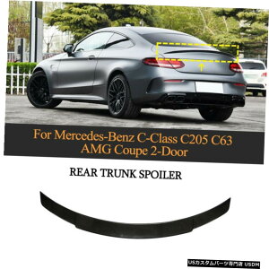 �G�A���p�[�c �t�B�b�g���̂��߂̃x���cC205 C300 C63AMG�N�[�y2015����19���A�g�����N�X�|�C���[�E�C���O�J�[�{���t�@�C�o�[ Fit For Benz C205 C300 C63AMG Coupe 2015-19 Rear Trunk Spoiler Wing Carbon Fiber