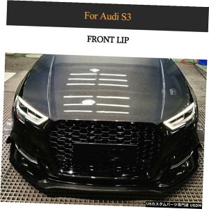 �G�A���p�[�c �A�E�f�BA3 S-LINE S3�T����2017����20�̂��߂̃J�[�{���t�@�C�o�[�t�����g�o���p�[�X�|�C���[���b�v�`�� Carbon Fiber Front Bumper Chin Lip Spoiler for Audi A3 S-LINE S3 Saloon 2017-20