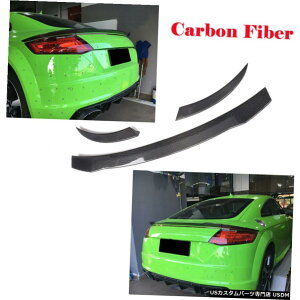 GAp[c AEfBTT TTS TTRS 2Door 201517Yf@ۗp3PCSAgNX|C[ECOtBbg 3PCS Rear Trunk Spoiler Wing Fit for Audi TT TTS TTRS 2Door 2015-17 Carbon Fiber