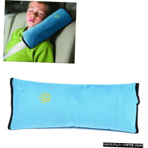 GAp[c q̎Ԃ̈SV[gxgpbhV_[XgbvNbVwbhu[T|[g Kids Car Safety Seat Belt Pad Pillow Shoulder Strap Cushions Head Supports Blue