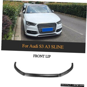 GAp[c J[{t@Co[tgop[bvX|C[Xvb^̂߂ɃAEfBA3 SLINE S3Z_13-16 Carbon Fiber Front Bumper Lip Spoiler Splitter For Audi A3 Sline S3 Sedan 13-16