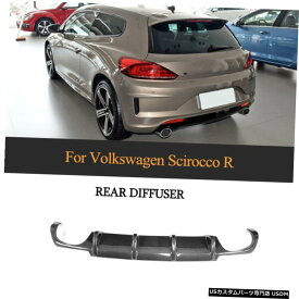 エアロパーツ カーボンファイバーリアディフューザースポイラークワッドについてはフォルクスワーゲン・シロッコRバンパー2015から18 Carbon Fiber Rear Diffuser Spoiler Quad For Volkswagen Scirocco R Bumper 2015-18