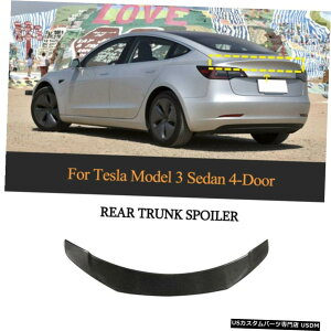 GAp[c eXf3Z_AgNX|C[bvu[cEBOJ[{t@Co[ɂĂ2016N2019N For Tesla Model 3 Sedan Rear Trunk Spoiler Boot Lip Wing Carbon Fiber 2016-2019