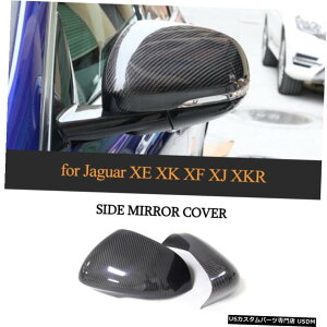 GAp[c 2xCarbont@Co[TChhA~[Jo[LbṽAhÎ߂ɃWK[XE XEL XF XFL XJ XK 2xCarbon Fiber Side Door Mirror Cover Cap Add-On For Jaguar XE XEL XF XFL XJ XK