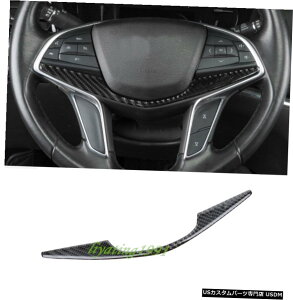 GAp[c LfbNXT5 201619̂߂̖{̃J[{t@Co[XeAOzC[Jo[g Real Carbon Fiber Steering Wheel Decorative Cover Trim For Cadillac XT5 2016-19