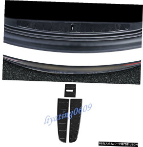 GAp[c eXfX 2016-2018̂߂ɃJ[{t@Co[X^CAop[K[hVv[g Carbon Fiber Style Rear Bumper Guard Sill Plate For Tesla Model X 2016-2018