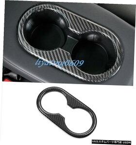 GAp[c ۂ̒Yf@ێԂ̃AJbvz_[Jo[ĝ߂ɃeXf3 17-19 Real Carbon Fiber Car Rear Water Cup Holder Cover Trim For Tesla Model 3 17-19