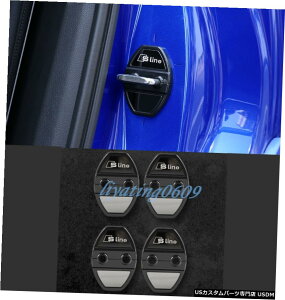GAp[c 4PCSubN`^Ԃ̃hAbN̕یJo[ĝ߂ɃAEfBQ3 2019 2020 4PCS Black titanium Car Door Lock Protection Cover Trim For Audi Q3 2019 2020