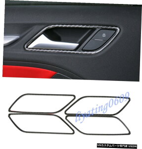 GAp[c ۂ̒Yf@ۃCi[hAnht[Jo[ĝ߂ɃAEfBA3 8V 2014N2018N Real Carbon Fiber Inner Door Handle Frame Cover Trim For Audi A3 8V 2014-2018