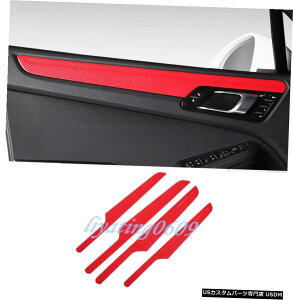 GAp[c bhJ[{t@Co[IȃXgbvĝ߂Ƀ|VFE}J2014-2019 Red Carbon Fiber Inner Door Decorative Strip Trim For Porsche Macan 2014-2019