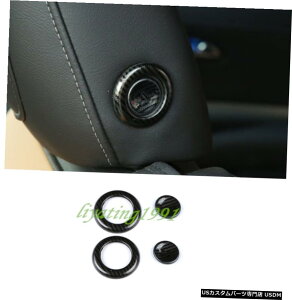 GAp[c LfbNXT5 2016N2019N̂߂ɃJ[{t@Co[tgEwbhXg{^Jo[g Carbon Fiber Front Row Headrest Button Cover Trim For Cadillac XT5 2016-2019