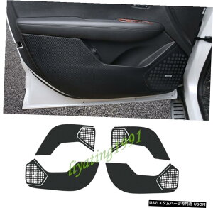 GAp[c LfbNXT5 2016N2019NɂĂ4{J[{t@Co[hAA`LbNpbhیg 4PCS Carbon Fiber Door Anti Kick Pad Protective Trim For Cadillac XT5 2016-2019