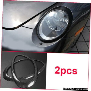 GAp[c |VF911 997 2005-2011̂߂ɃJ[{t@Co[wbhCgуJo[g2PCS Carbon Fiber Headlight Eyebrow Cover Trim 2pcs For Porsche 911 997 2005-2011