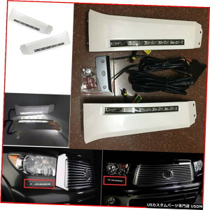 GAp[c 200713g^^hyALEDop[߂̑gݍDRLtHOvhCrOv For 2007-13 Toyota Tundra Pair LED Bumper Built-In DRL Fog Lights Driving Lamps