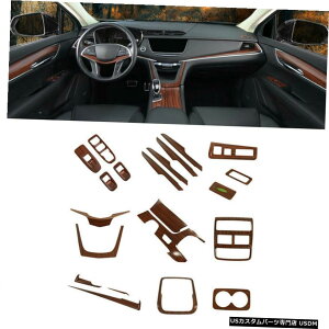 GAp[c LfbNXT5 201619J[CeȂtZbggs[`ؖڂ̂߂ For Cadillac XT5 2016-19 Car Interior Decoration Full Set Trim Peach Wood Grain