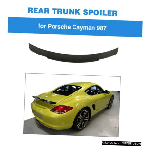 GAp[c |VF987PC}̂߂2005N2012NAX|C[u[gbhgNEBOJ[{t@Co[ For Porsche 987 Cayman 2005-2012 Rear Boot Spoiler Lid Trunk Wing Carbon Fiber