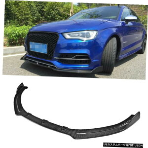GAp[c AEfBA3 SLINE S3Z_15-18tgop[bvX|C[Bodykit`J[{tBbg Fits Audi A3 Sline S3 Sedan 15-18 front Bumper Lip Spoiler Bodykit Chin Carbon