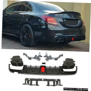 GAp[c xcW205 C250 C350X|[cC43 C63 AMGAop[fBt[U[bvrCqg Rear Bumper Diffuser Lip Exhaust Tip For Benz W205 C250 C350 Sport C43 C63 AMG