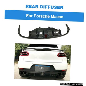 GAp[c Aop[fBt[U[X|C[W / LEDCĝ߂Ƀ|VFE}J2014UPJ[{t@Co[ Rear Bumper Diffuser Spoiler W/Led Light For Porsche Macan 2014UP Carbon Fiber
