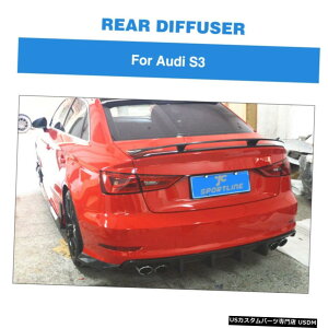 GAp[c J[{t@Co[Aop[fBt[U[X|C[tBbĝ߂̃AEfBA3 SCS3 2014N2016N Carbon Fiber Rear Bumper Diffuser Spoiler Fit For Audi A3 S-line S3 2014-2016