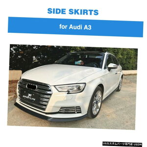�G�A���p�[�c �A�E�f�BA3�n�b�`�o�b�N17-20�T�C�h�X�J�[�g�������b�v�{�f�B�L�b�g�J�[�{���t�@�C�o�[�̂��߂̓K�� Fit for Audi A3 Hatchback 17-20 Side Skirts Extension Lip Body Kit Carbon Fiber